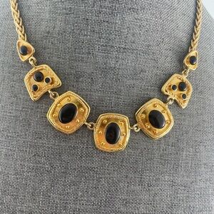 Vintage Vendome. Elegant Gold and Black Women's Necklace